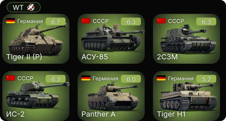WT — АСУ-85 | ИС-2 | 2С3М | F8F-1 | M24