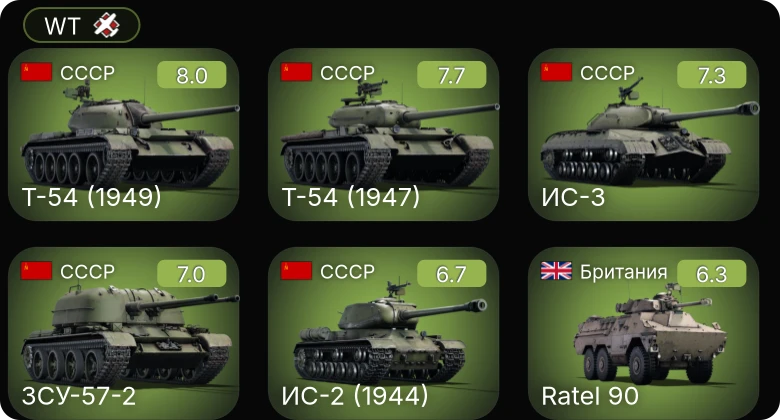 WT — 5 ранг: 4шт