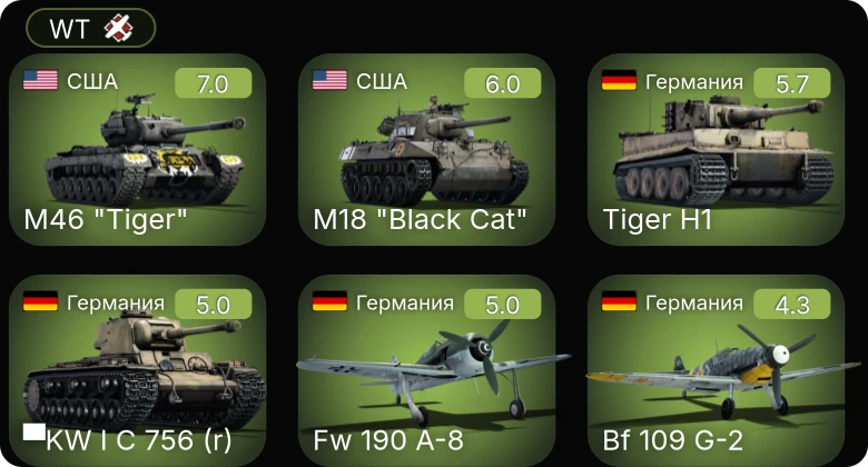 WT — M46 "Tiger" | Fw 190 A-8 | M18 "Black Cat" | PBJ-1H | ▀KW I C 756 (r)