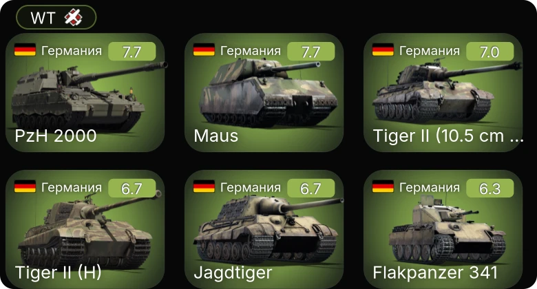 WT — Jagdtiger | Jagdpanther G1 | M18 GMC | M4A1 (76) W | M6A1
