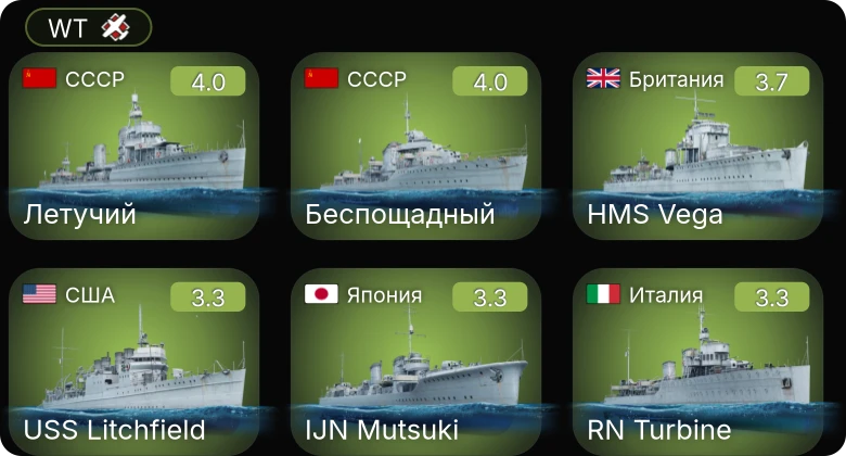 WT — Т-50 | P-26A-33 | M2A4 | USS Litchfield | He 51 A-1