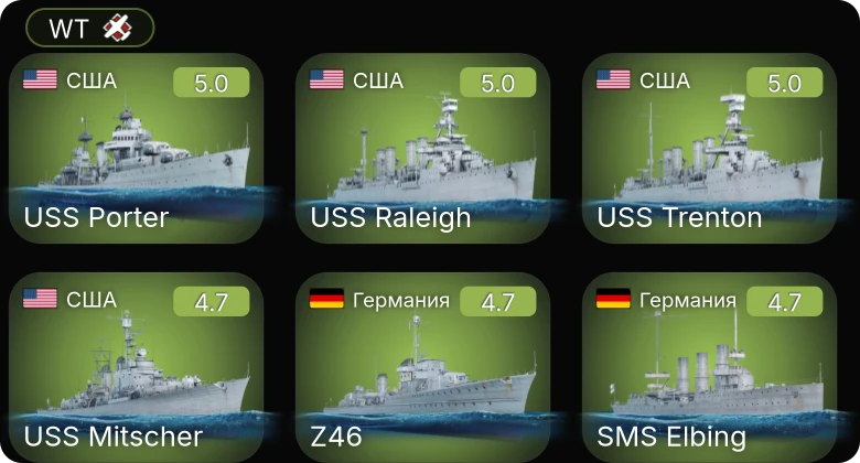 WT — Kim Qui | USS Porter | PT-314 | USS Raleigh | USS Trenton