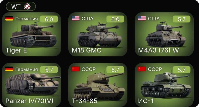 WT — M4A3 (76) W | M36 GMC | M18 GMC | M19A1 | M4A2 (76) W