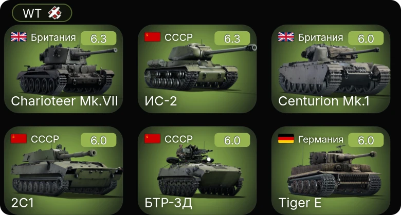 WT — ИС-2 | 2С1 | БТР-ЗД | Centurion Mk.1 | Charioteer Mk.VII