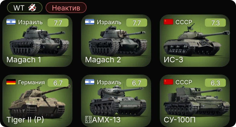 WT — Неактив | 5 ранг: 1шт