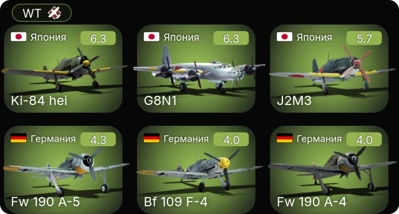 WT — Fw 190 A-5 | J2M3 | Ki-84 hei | G8N1 | Fw 190 A-4