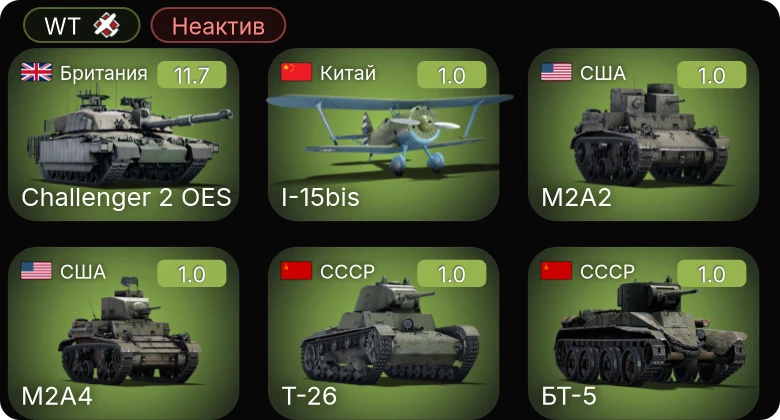 WT — Неактив | 7 ранг: 1шт
