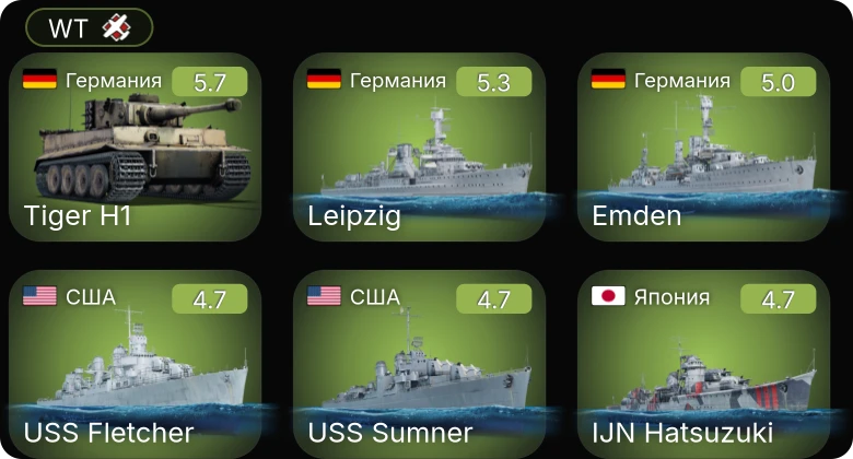 WT — Leipzig | USS Sumner | Emden | Т-34-57 | КВ-1 (ЗиС-5)