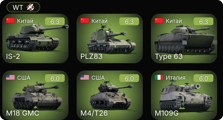 WT — M4/T26 | M109G | ␗IS-2 | PLZ83 | M18