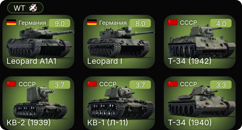 WT — 6 ранг: 1шт 5 ранг: 1шт