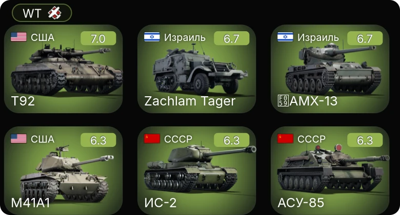 WT — T92 | M41A1 | АСУ-85 | ИС-2 | AMX-13