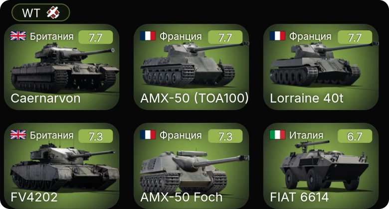 WT — 5 ранг: 4шт