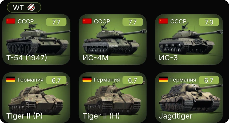 WT — 5 ранг: 3шт