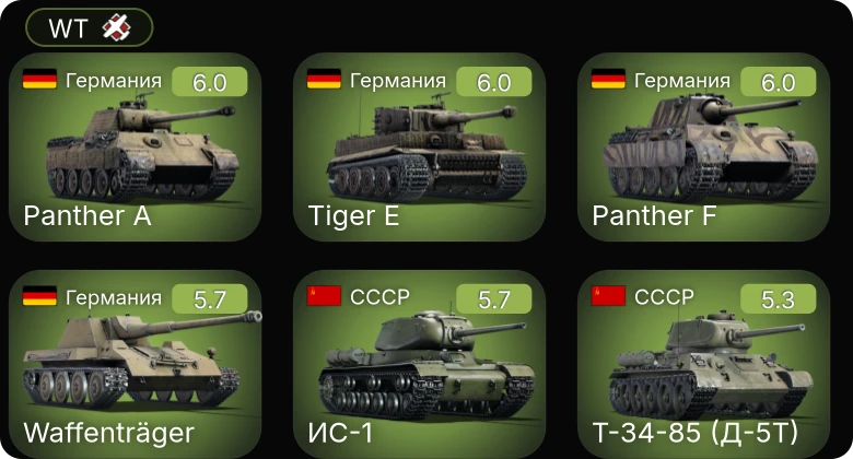 WT — M6A1 | Waffenträger | ИС-1 | Т-34-85 (Д-5Т) | СУ-85