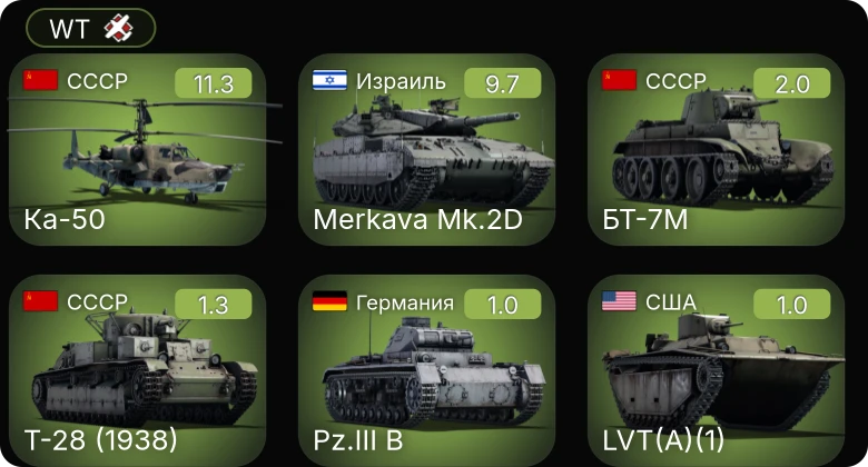 WT — 6 ранг: 2шт Ка-50