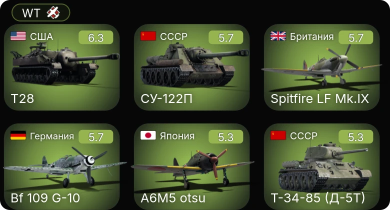 WT — T28 | P-51D-30 | A-26C-45 | Bf 109 G-6 | Fw 190 A-8