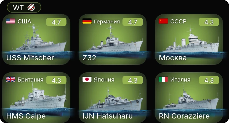 WT — P-38E | M3 Lee | USS Mitscher | Bf 109 E-1 | Z32