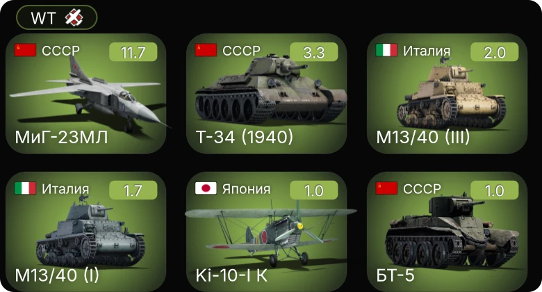 WT — 7 ранг: 1шт МиГ-23МЛ