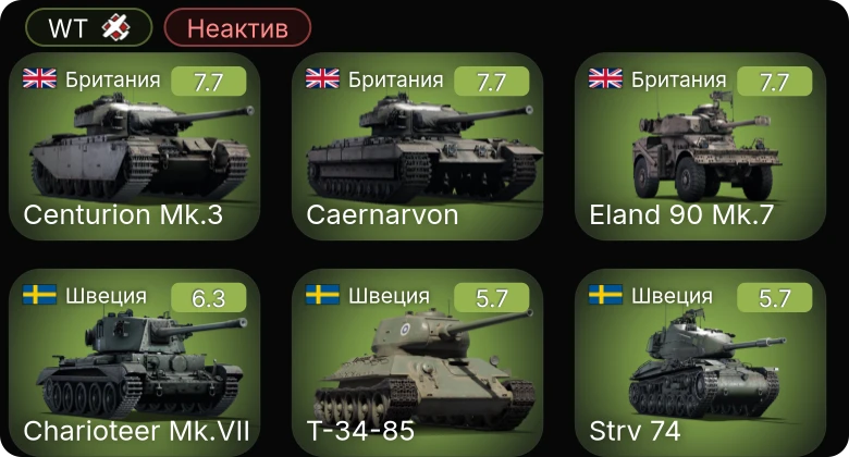WT — Неактив | 5 ранг: 1шт