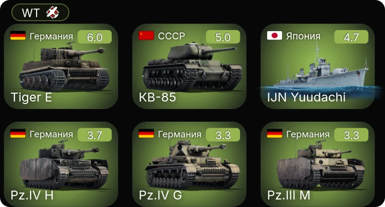 WT — КВ-85 | IJN Yuudachi | P-26A-34 M2 | P-26A-33 | P-26B-35