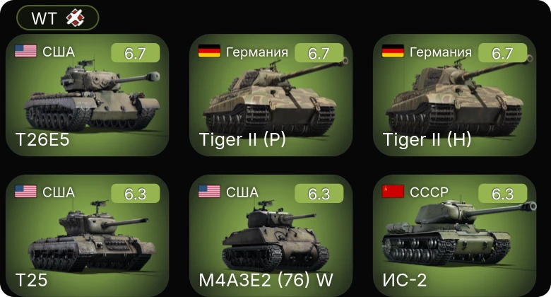 WT — M4A3E2 (76) W | T26E5 | T25 | ИС-2 | КВ-122