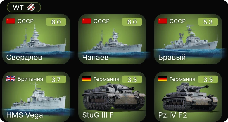 WT — Чапаев | Бравый | Свердлов | P-40E-1 | P-400
