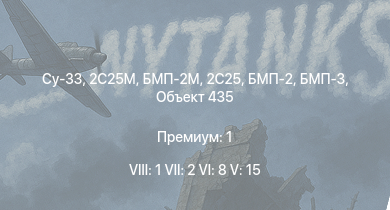 WT — 8 ранг: 1шт 7 ранг: 2шт 6 ранг: 8шт Су-33