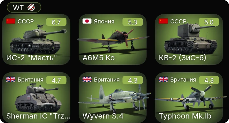 WT — ИС-2 "Месть" | Wyvern S.4 | Fw 190 A-5 | A6M5 Ко | P-63A-5