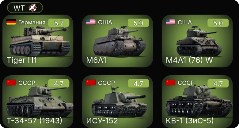 WT — M4A1 (76) W | M6A1 | M24 | P-47D | Jagdpanzer 38(t)