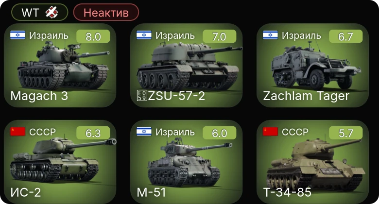 WT — Неактив | 5 ранг: 1шт