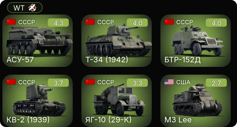 WT — АСУ-57 | БТР-152Д | M5A1 | M3 Lee | Pz.Sp.Wg.P204(f) PaK