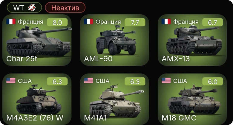 WT — Неактив | 5 ранг: 2шт