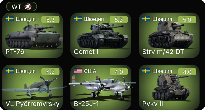 WT — И-185 (М-82) | Як-9Т | Strv m/42 DT | Ikv 103 | PT-76