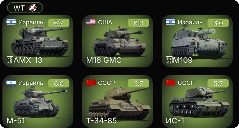 WT — M-51 | M109 | AMX-13 | M24 | M18 GMC