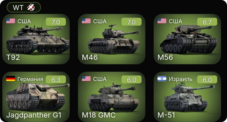 WT — M46 | T92 | M56 | Jagdpanther G1 | M-51