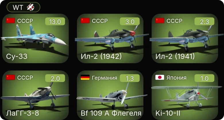 WT — 8 ранг: 1шт Су-33