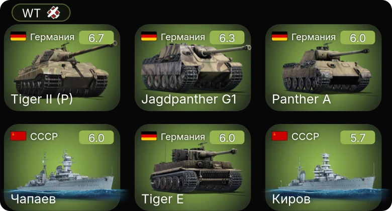 WT — Jagdpanther G1 | Киров | Бравый | Чапаев | M4A1 (76) W