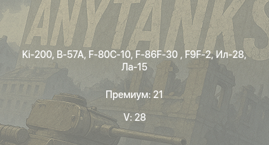 WT — 5 ранг: 28шт Ki-200 | MiG-15bis | F-86F-30  | B-57A | Vampire F.B.5 | Me 163B | Me 262 C-2b | R2Y2 Kai V1 | R2Y2 Kai V2 | R2Y2 Kai V3