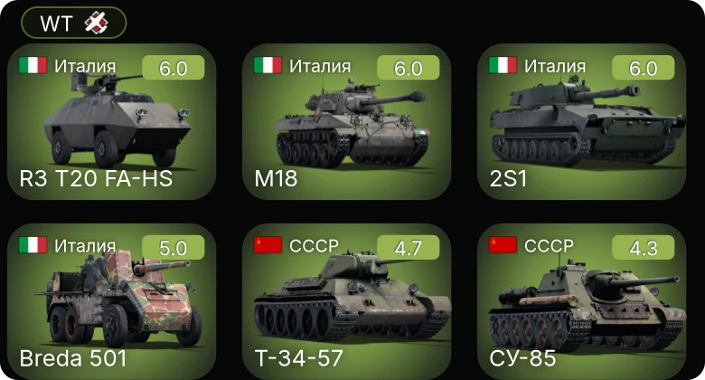 WT — M18 | R3 T20 FA-HS | 2S1 | M24 | M44