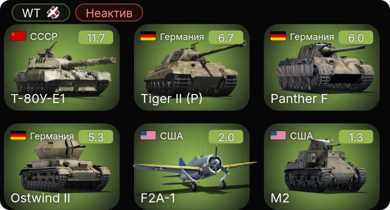WT — Неактив | 7 ранг: 1шт