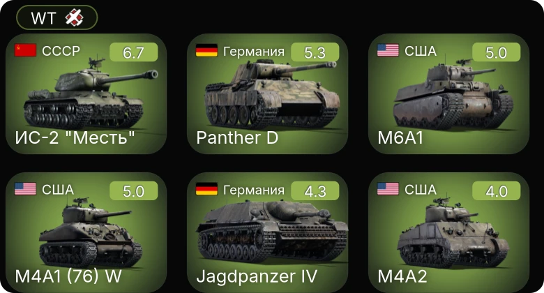 WT — ИС-2 "Месть" | M6A1 | M4A1 (76) W | PBJ-1H | Hs 129 B-2 (Румыния)