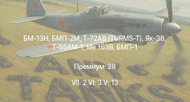 WT — 7 ранг: 2шт 6 ранг: 3шт 5 ранг: 13шт БМ-13Н