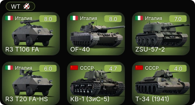 WT — 5 ранг: 3шт