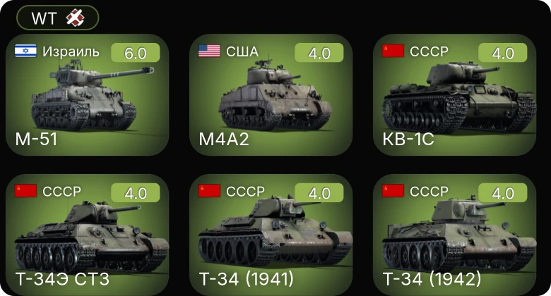 WT — M-51 | M24 | M4 | M4A2 | M10 GMC