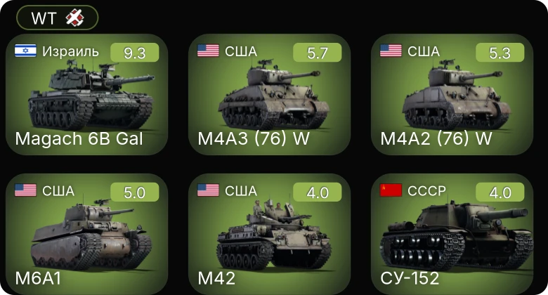 WT — 6 ранг: 1шт