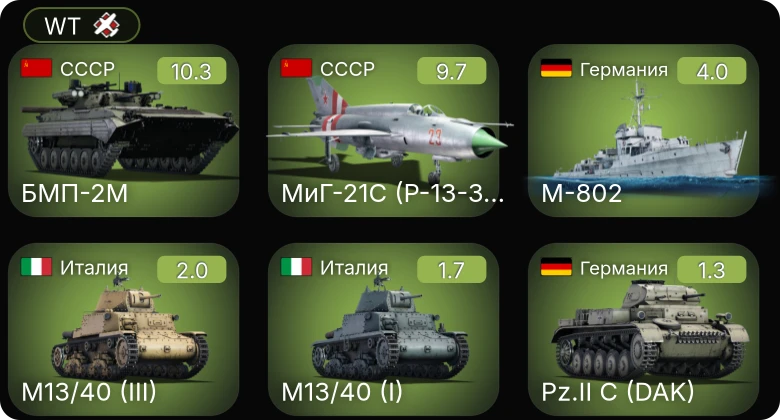 WT — Неактив | 7 ранг: 1шт 6 ранг: 1шт