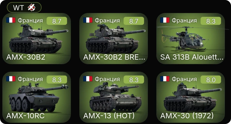 WT — Неактив | 6 ранг: 4шт 5 ранг: 2шт
