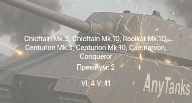 WT — 6 ранг: 4шт 5 ранг: 11шт Chieftain Mk.10 | Chieftain Mk.3 | Rooikat Mk.1D | Falcon | Scout AH.Mk.1 | Warrior | Swingfire | Centurion Mk.10 | AH-1G | Centurion Mk.3