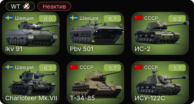 WT — Неактив | 5 ранг: 1шт