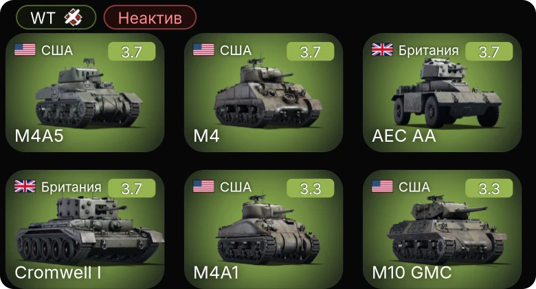 WT — Неактив | M4A1 | M4 | M10 GMC | M16 MGMC | M4A5